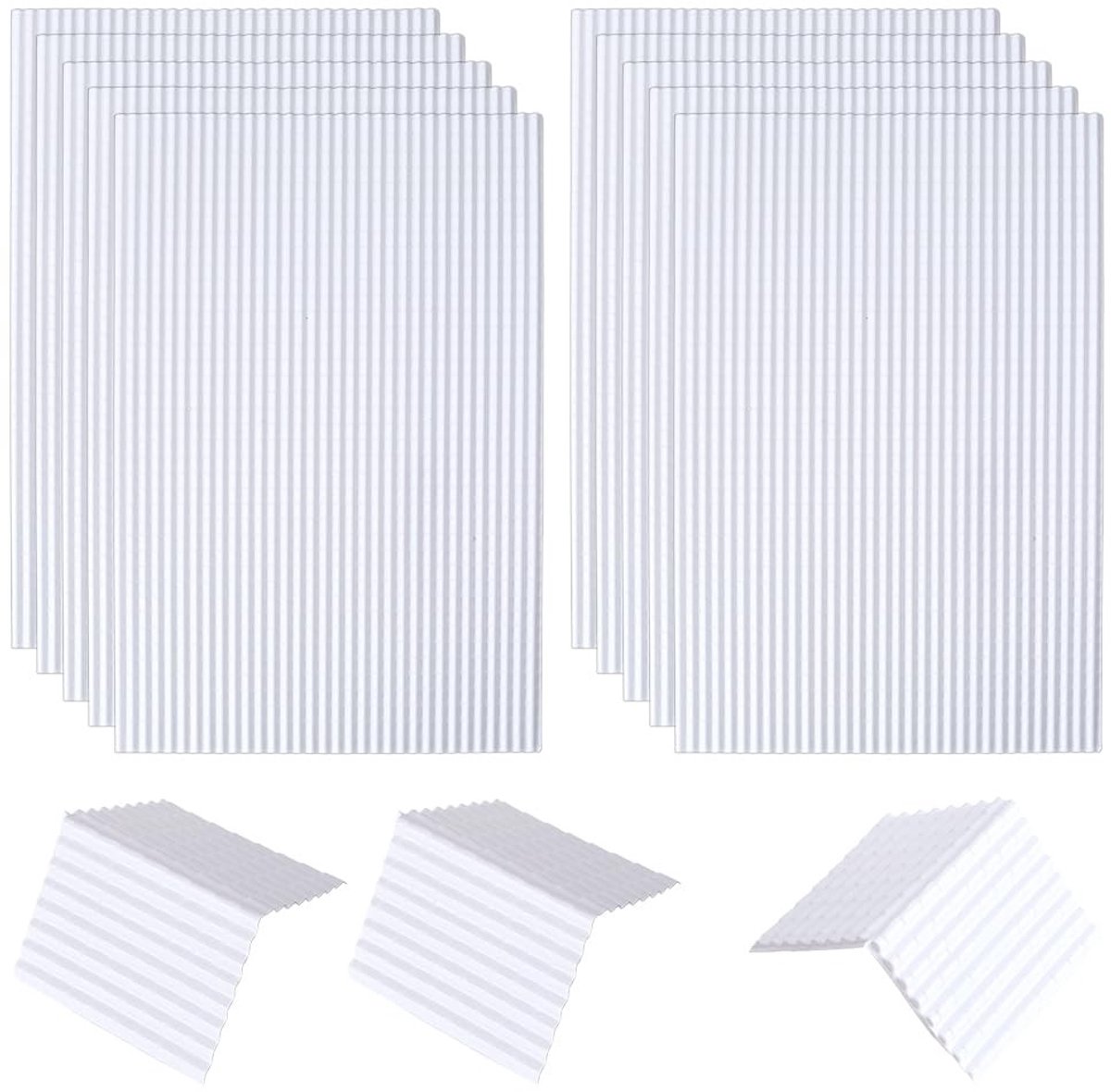 Solidchoice - 10 Stuks Witte PVC Dakpannen voor Poppenhuizen - Miniatuur Dakbedekking
