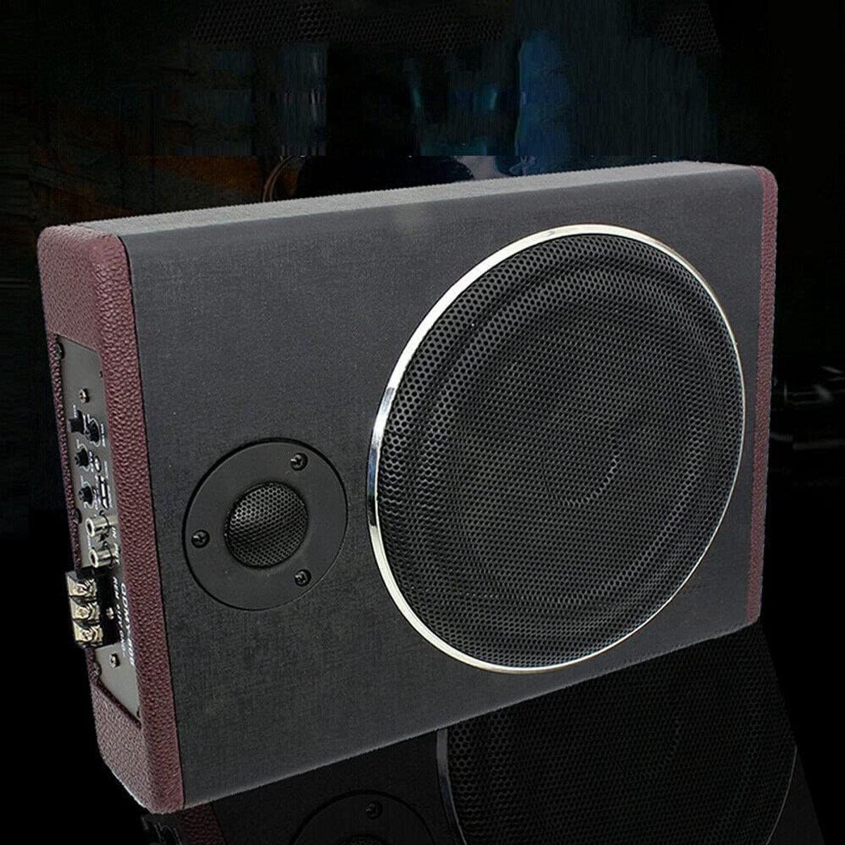 600W Car Audio Subwoofer 12V Car Seat Special Ultra-thin Active Stainless Steel - ShopVlot