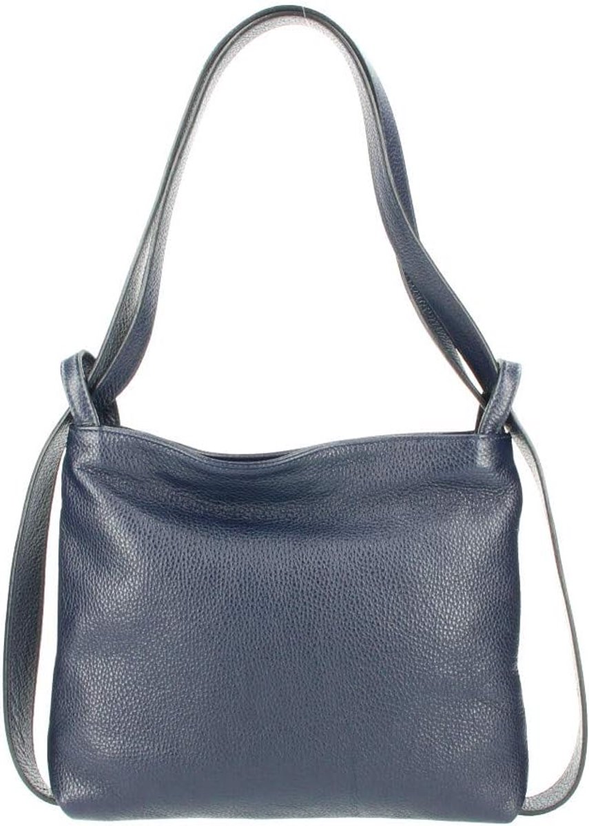 Genuine Leather Shoulder Bag in Handbag for Women 30 x 26 x 6 cm Made italy, Blue - ShopVlot