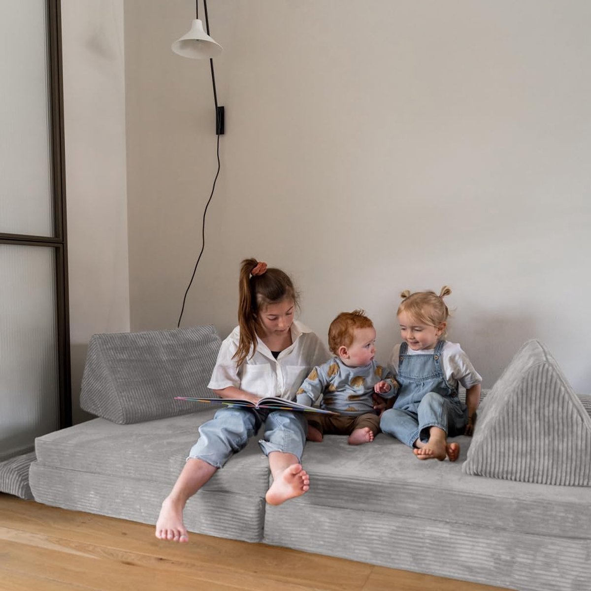 Speelbank - speelmatras Cord lichtgrijs - ShopVlot