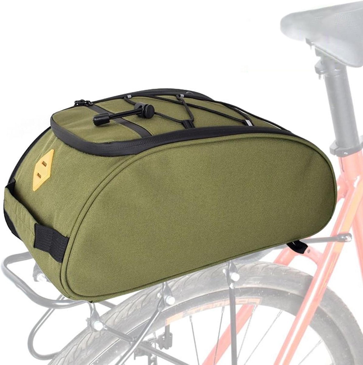 Achterste fietszak - Fietstas bagagedrager - Sportieve uitstapjes - Afneembare schoudertas - 8 liter capaciteit - Legergroen