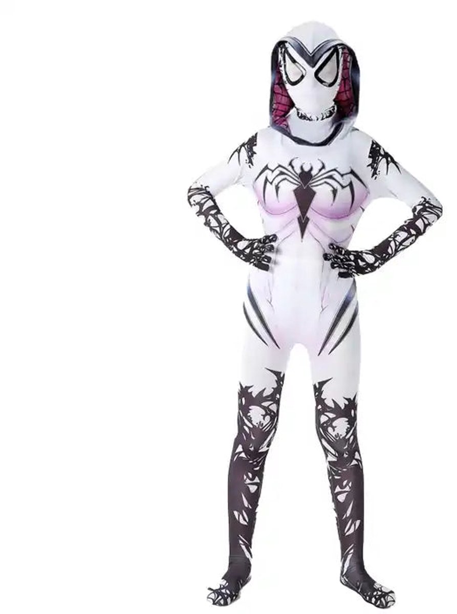 Halloween Spider-Gwen | eindbaas | Kostuum | 128/134 (7/8 Jaar) | Verkleedkleding | Superhelden