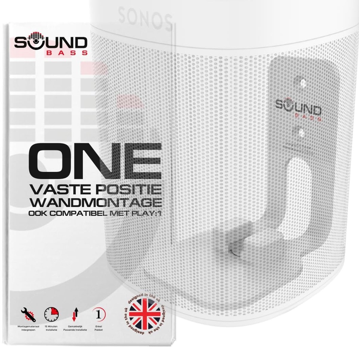 Solidchoice - Muurbeugel voor Sonos ONE, Gen 2 en PLAY1