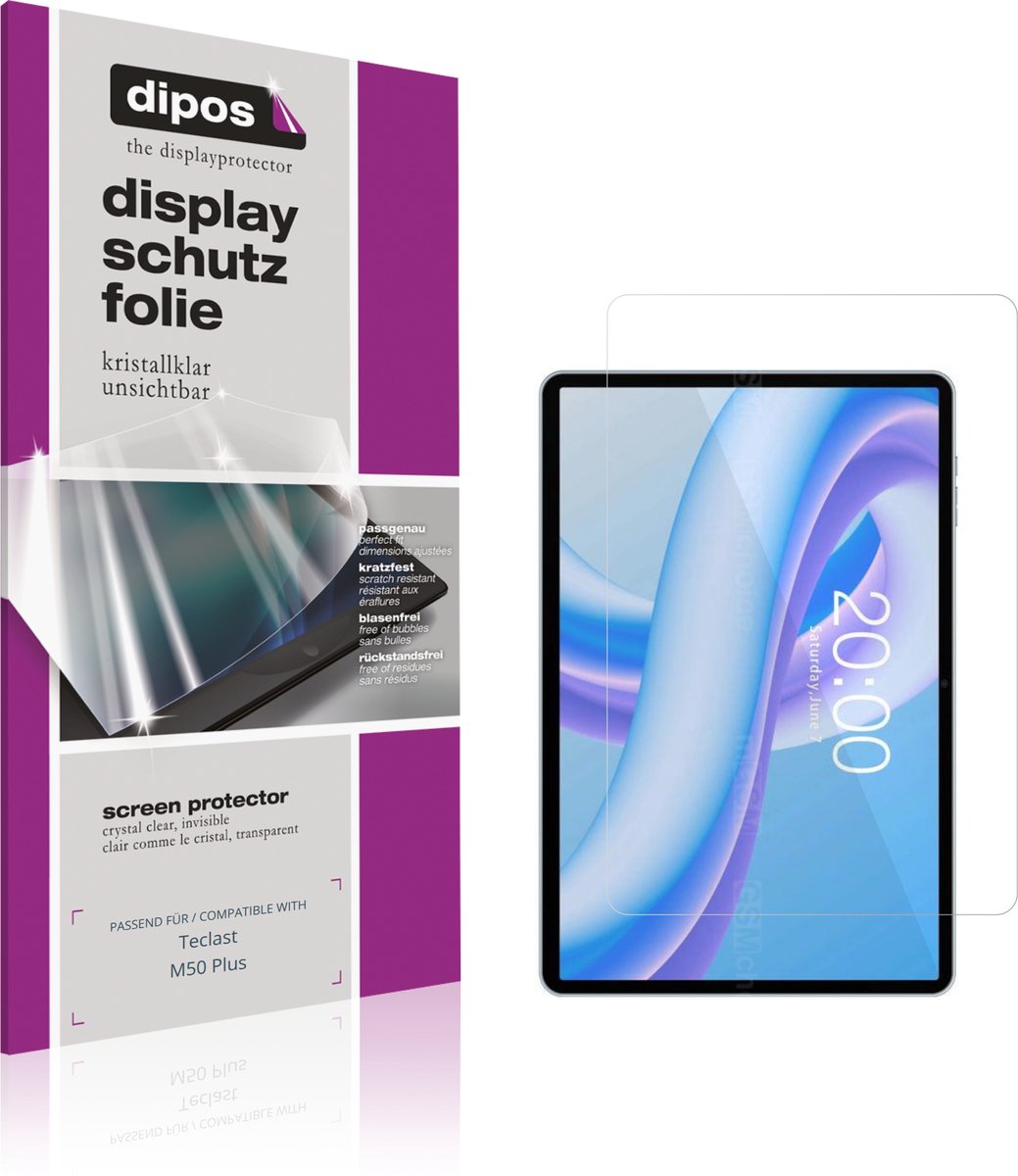 dipos – 2x Beschermfolie geschikt voor Teclast M50 Plus | Krasbestendige & heldere Screenprotector Ultra-Thin