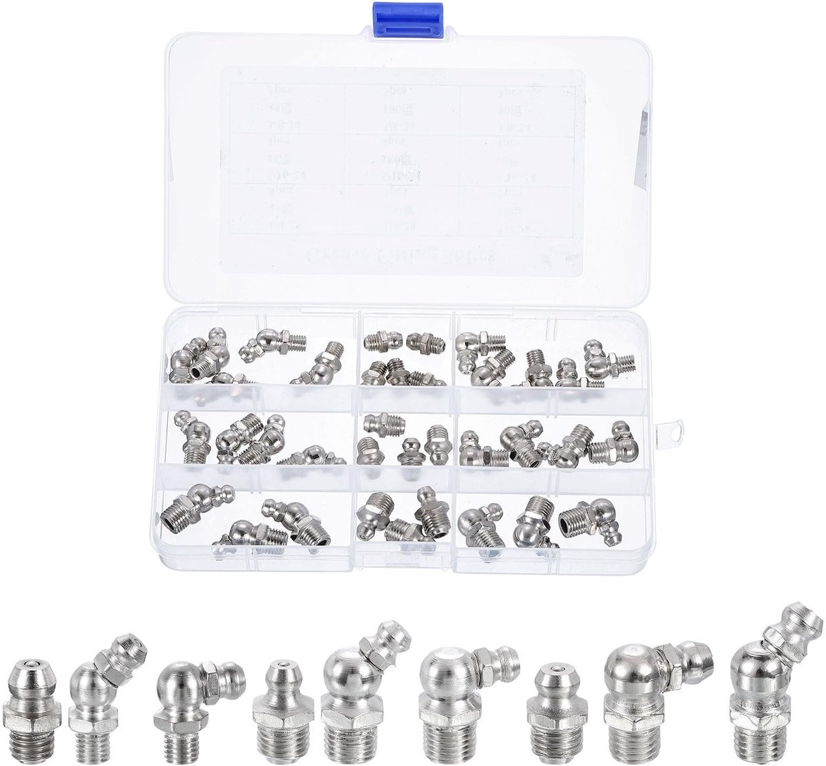 Solidchoice - Set van 36 Stuks Nikkel Geplateerde Stalen Vetnippels