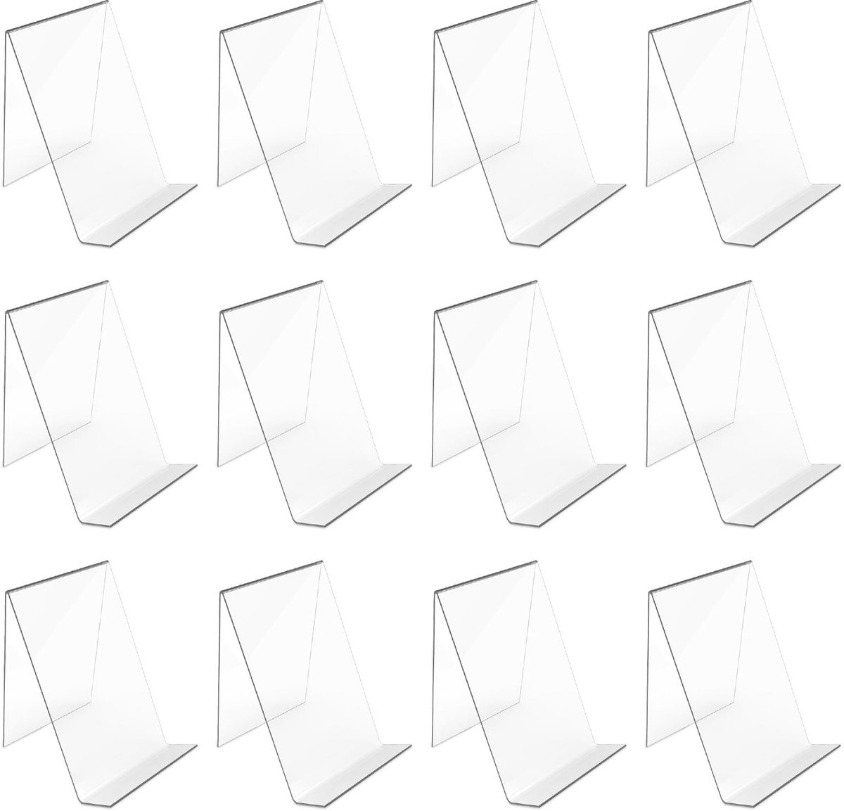 Solidchoice - Set van 6 Transparante Acryl Boekenstandaards
