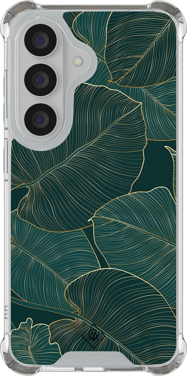 Casimoda® hoesje - Geschikt voor Samsung Galaxy S26 Plus - Monstera Leaves - Shockproof case - Extra sterk - TPU/polycarbonaat - Groen, Transparant