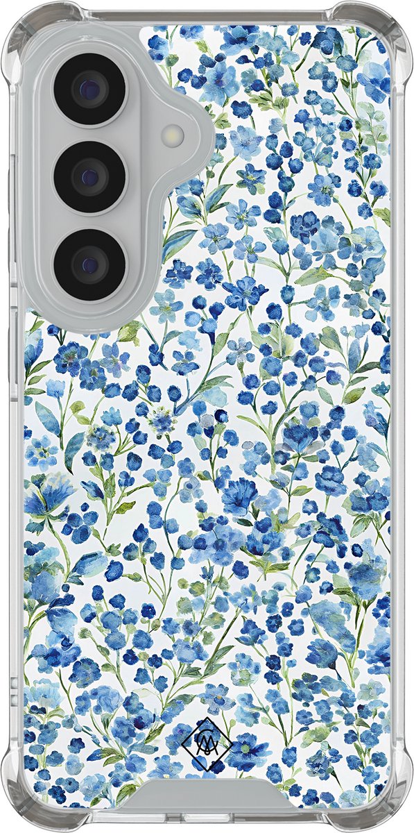 Casimoda® hoesje - Geschikt voor Samsung Galaxy S26 Plus - Vintage Blue Floral - Shockproof case - Extra sterk - TPU/polycarbonaat - Blauw, Transparant