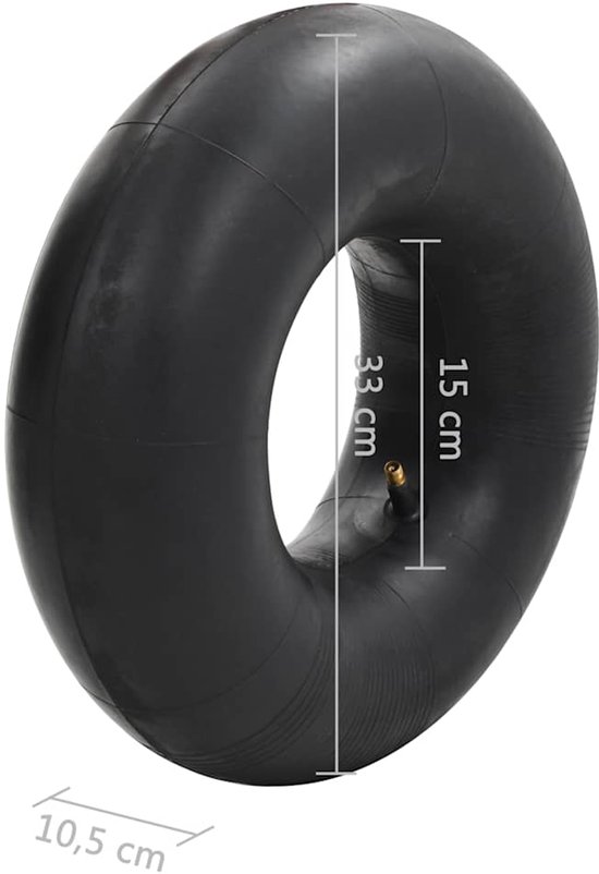 vidaXL Kruiwagenbanden Set 15x6.00-6 - 4 Stuks - Zwart Lekbestendige Banden - Kruiwagenbanden - Tuin Gereedschap - Tuingereedschap - Vervoerlasten van VidaXL — afbeelding 2