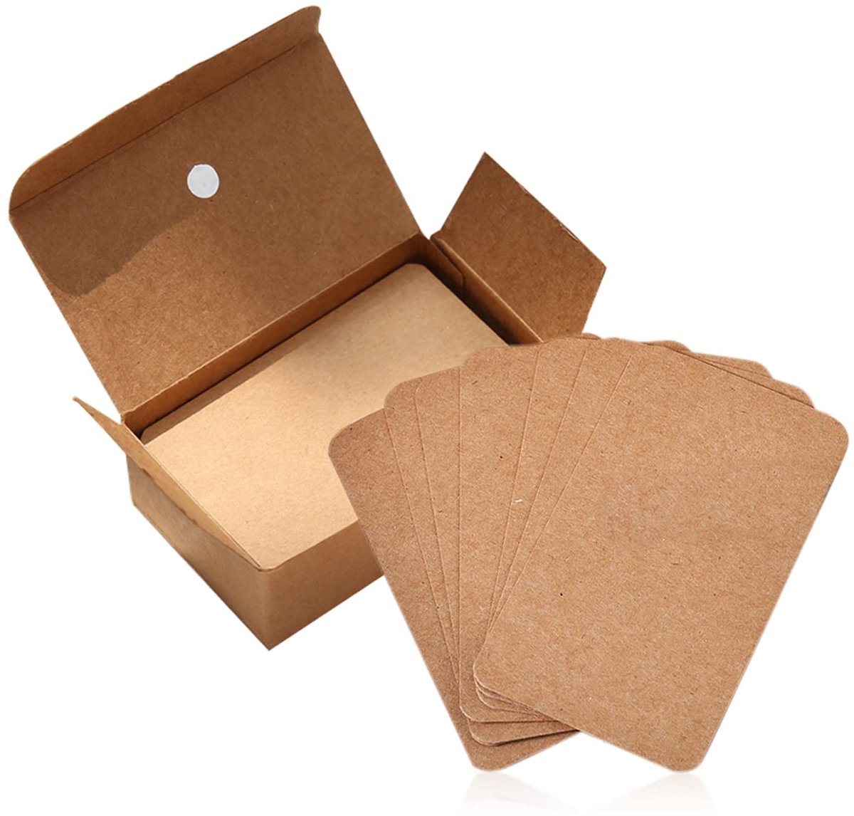 Solidchoice - Set van 100 Bruine Papieren Kaarten voor DIY Labels en Berichten
