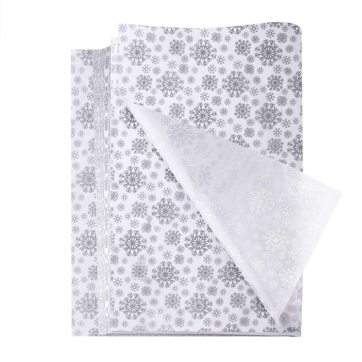 Solidchoice - 100 Vellen Kerst Cadeaupapier met Sneeuwvlokken
