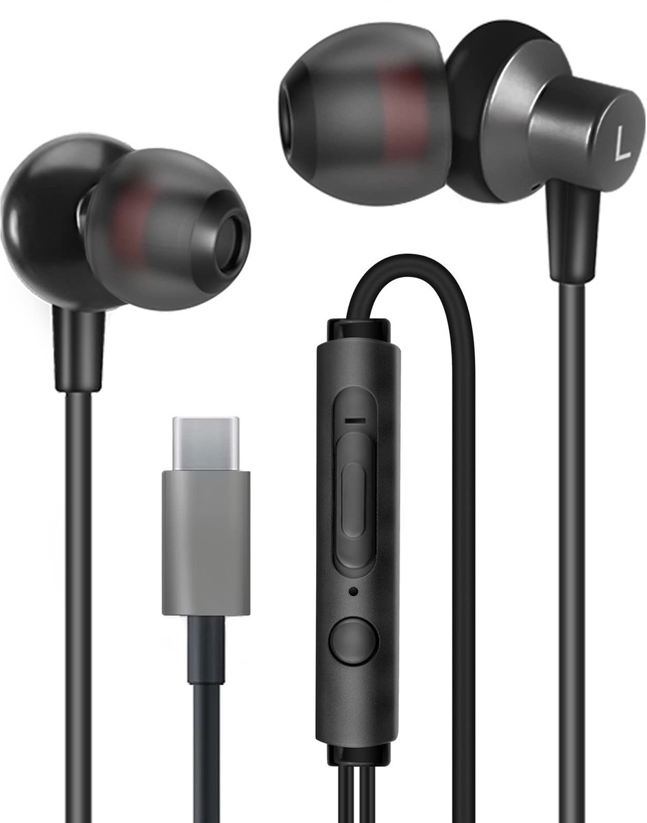 Solidchoice - USB Type-C In-ear Hoofdtelefoon met Geluidsisolatie - Zwart