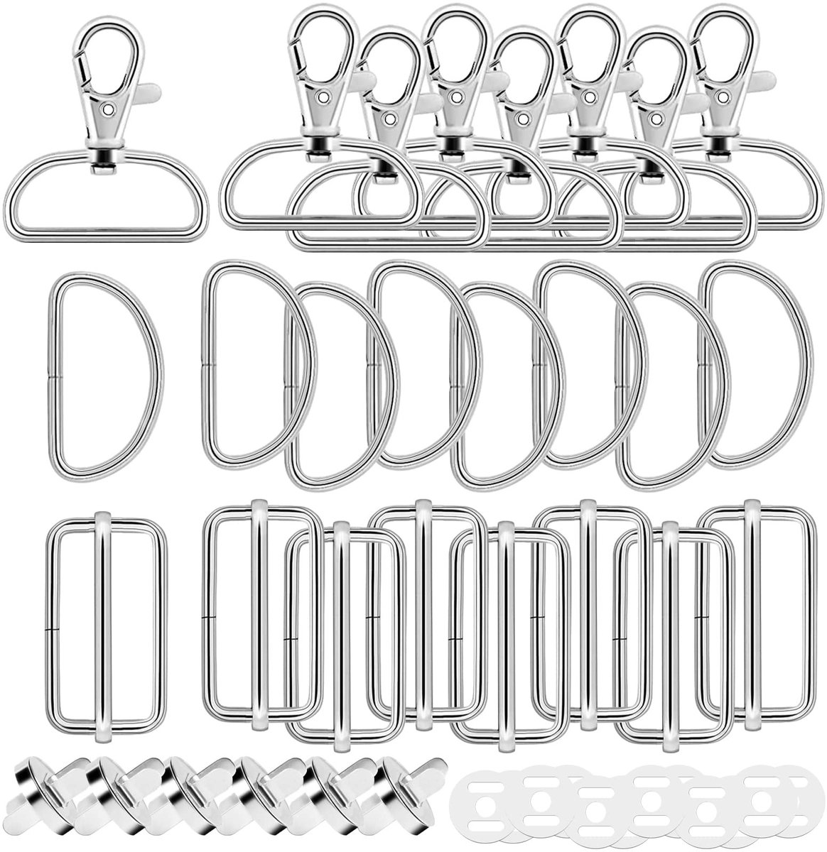 Solidchoice - Set van 30 Metalen Karabijnhaken voor Diverse Toepassingen