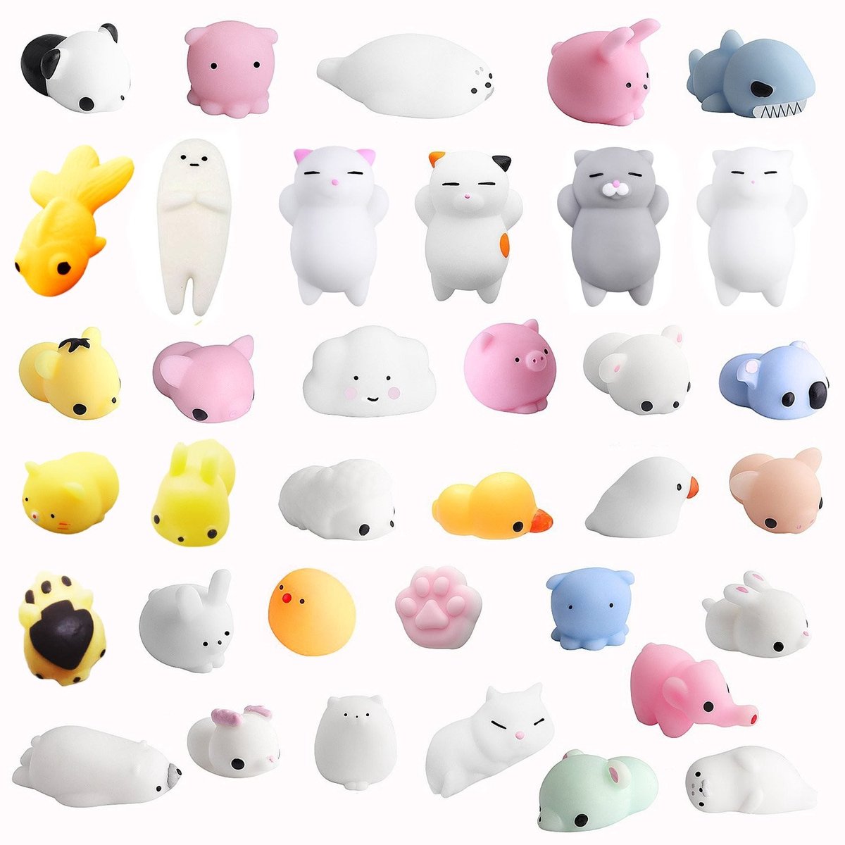 Solidchoice - Kawaii Squishies Set van 36 Zachte Siliconen Speelgoed