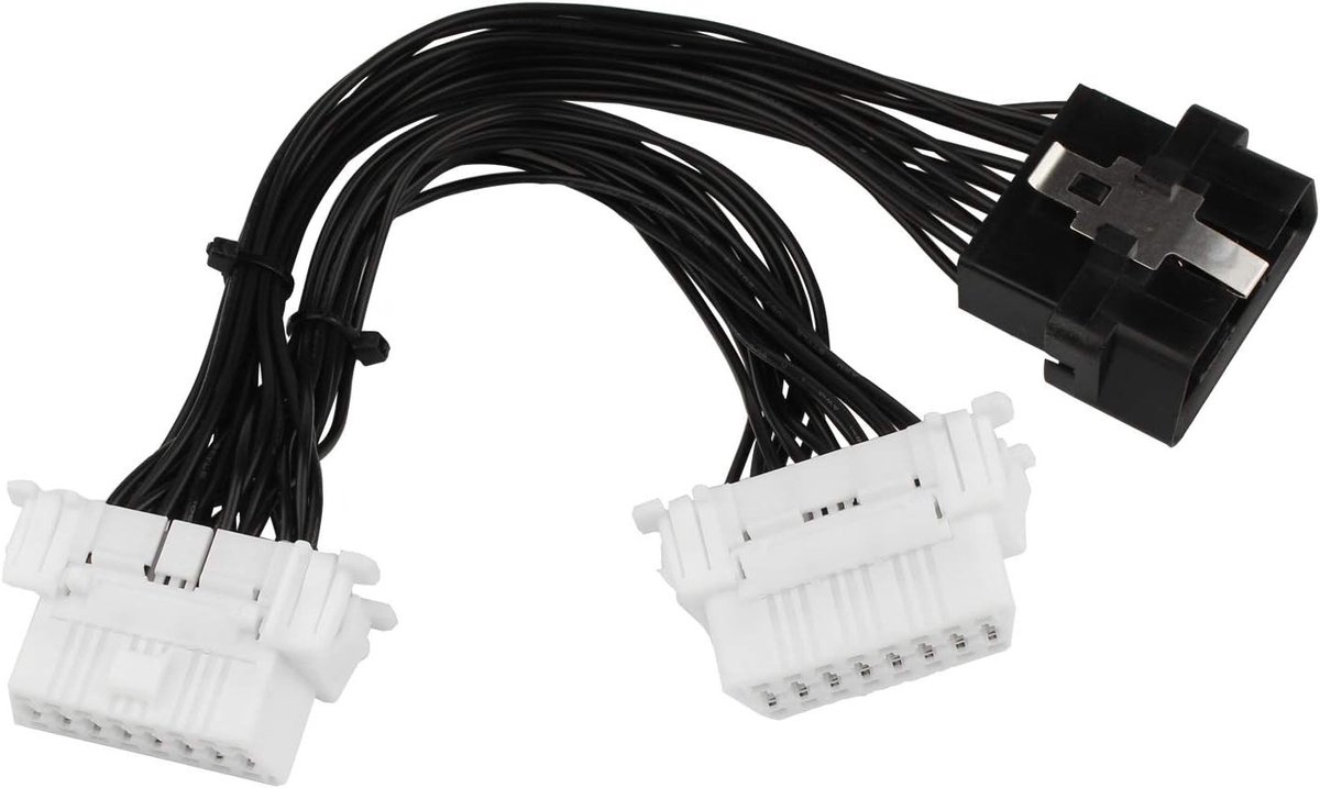 Solidchoice - OBD II verlengkabel - Auto Connector - 16 Pin Splitter - Male en 2 Female - Adapter 15cm - Auto Diagnose Tool - Geschikt voor alle auto's...