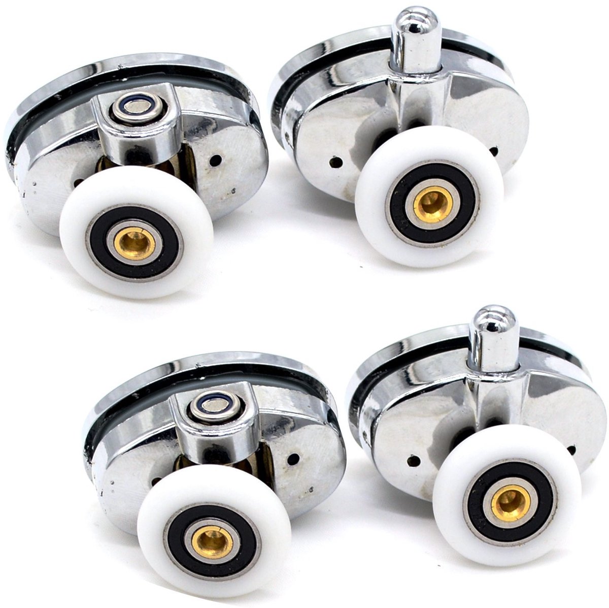 Set met 4 ovale wielen voor douchedeuren - Douchedeurrollen 23 mm