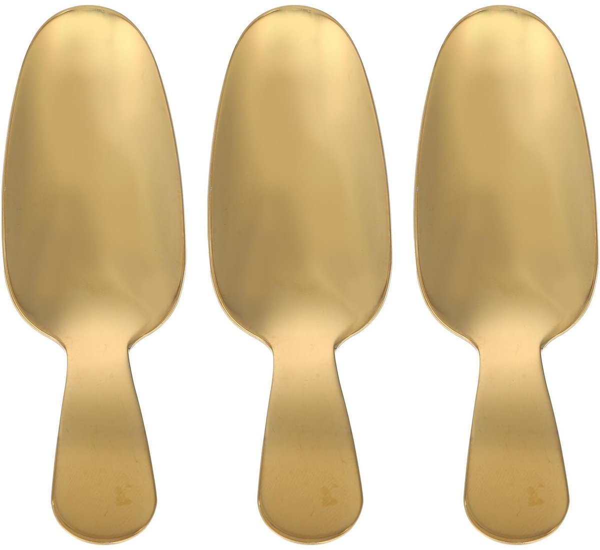 Solidchoice - Set van 3 Gouden RVS Lepels voor Dessert en Koffie