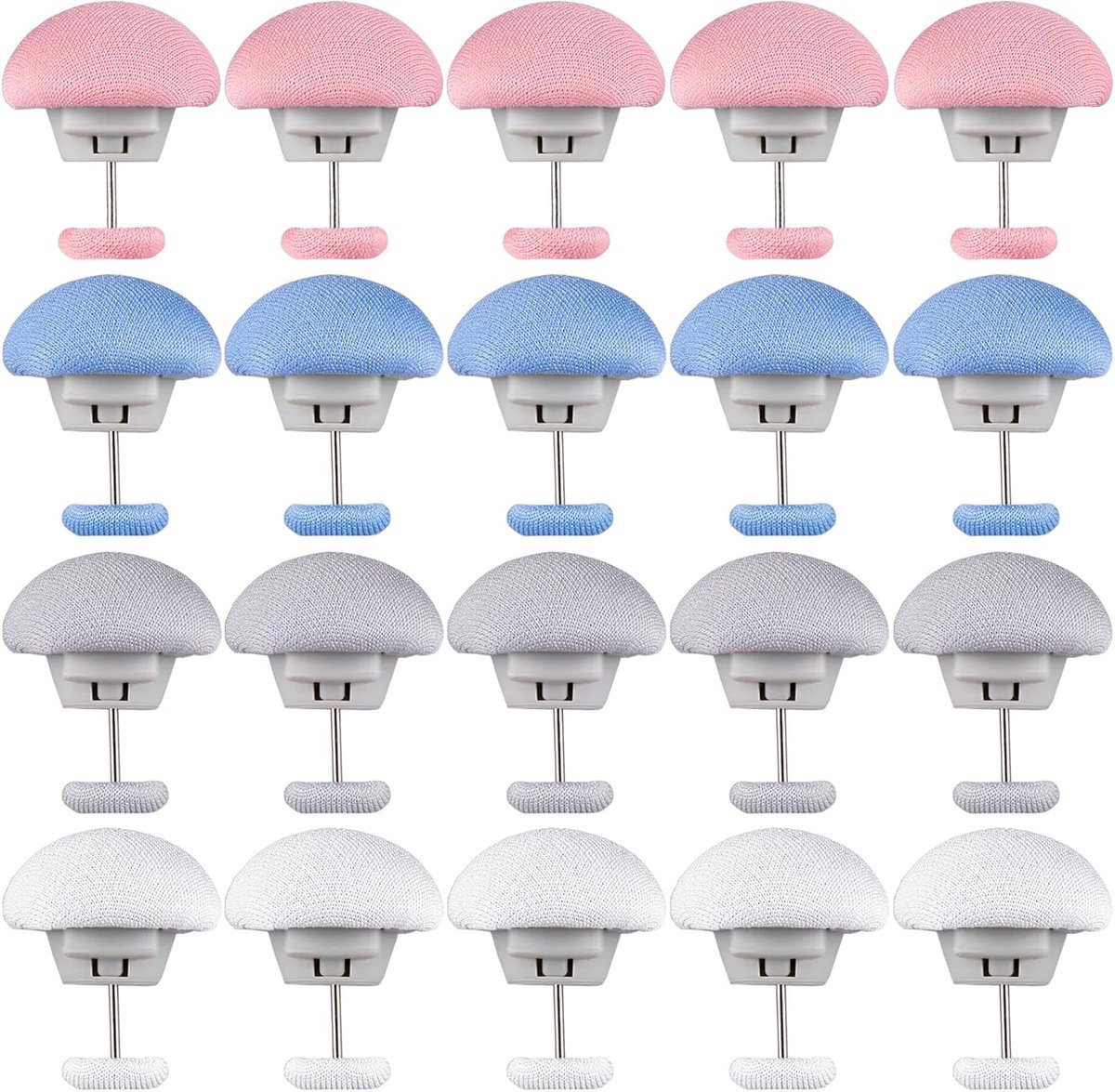 Verpakking van 20 stuks - Dekbedovertrekclips - Bevestigingsclips voor dekbedovertrekken - Antislipclips voor lakens - Afneembare dekbedclips - Clips - 4 kleuren