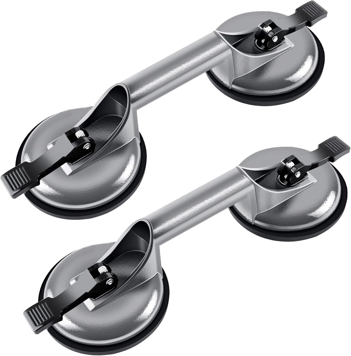 Zuignap Heffer - Grijs - 120 mm - Aluminium met Dubbele Zuignappen - Voor Glad Oppervlakken