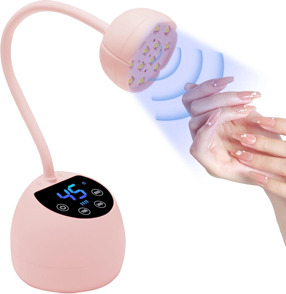carmdering - Mini Nagellamp - UV Lamp Gelnagels - LED Nagellamp - USB oplaadbaar - Voor gelnagels - Met 3 timers en automatische sensor - Geschikt voor salon- en thuisgebruik