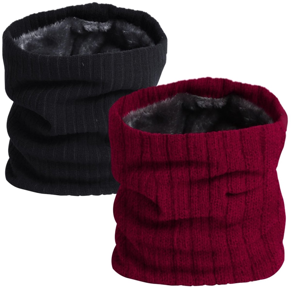 Solidchoice - Set van 2 Warme Winter Nekwarmers van Fluweel