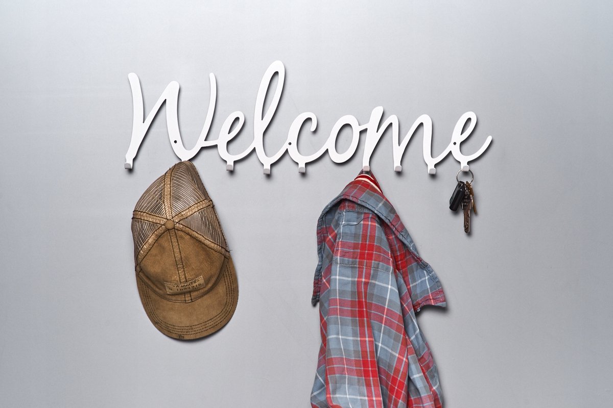 WELCOME #2 kleerhanger - Wit, 60cm