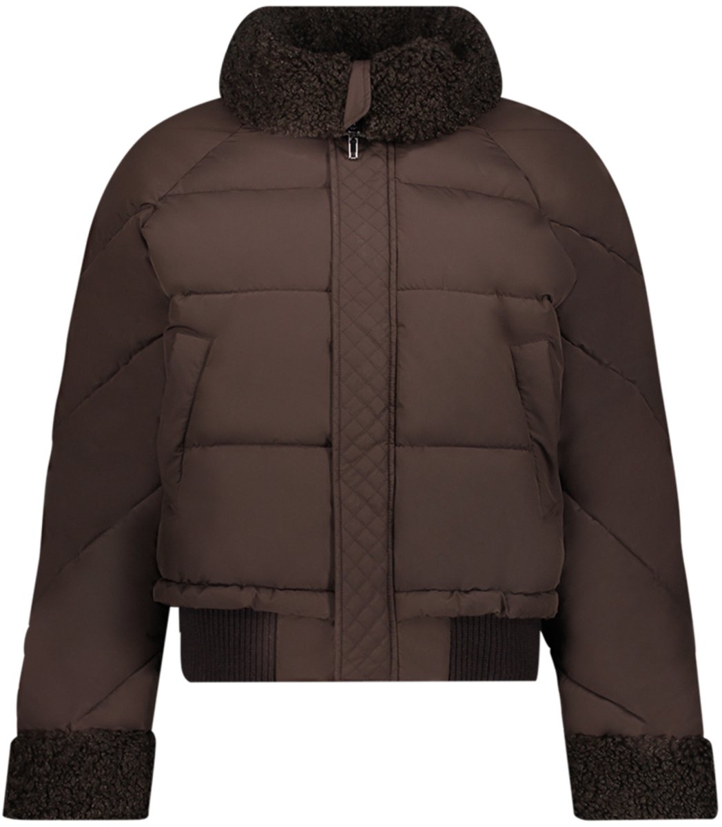 Geisha Jas Winterjas Met Teddy Kraag En Manchetten 68524 16 Dark Brown Dames Maat - XXL