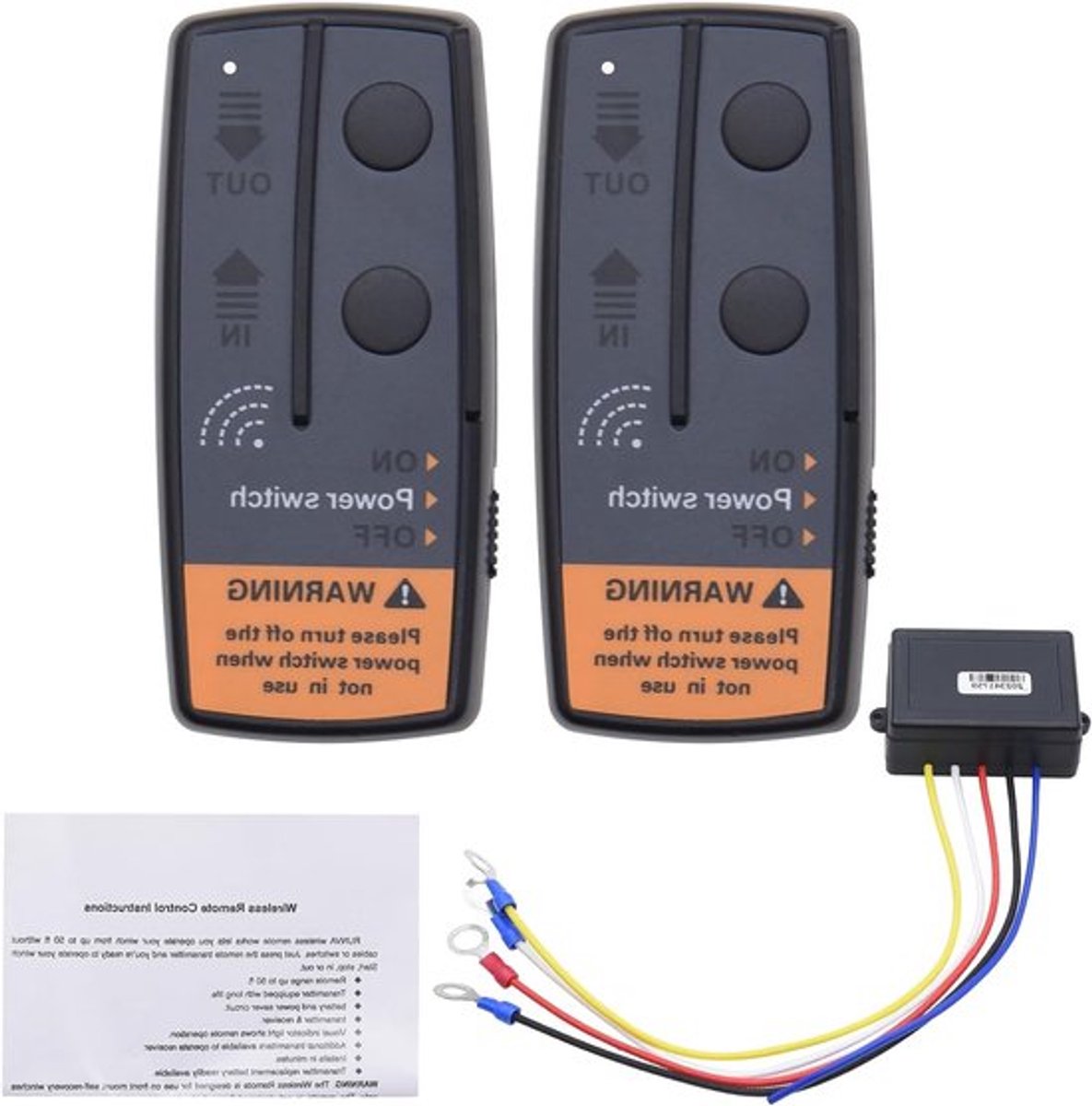 Draadloze afstandsbediening voor elektrische lier met 50ft bereik, 12V/24V universeel voor auto, vrachtwagen, Jeep, ATV en SUV