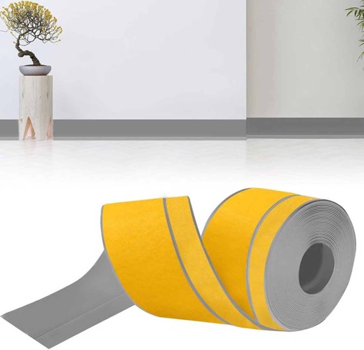 Zelfklevende Plinten 50 mm x 20 mm x 6 m - Flexibele PVC Hoekprofielen voor Keuken en Badkamer, Makkelijk te Installeren en Waterbestendig