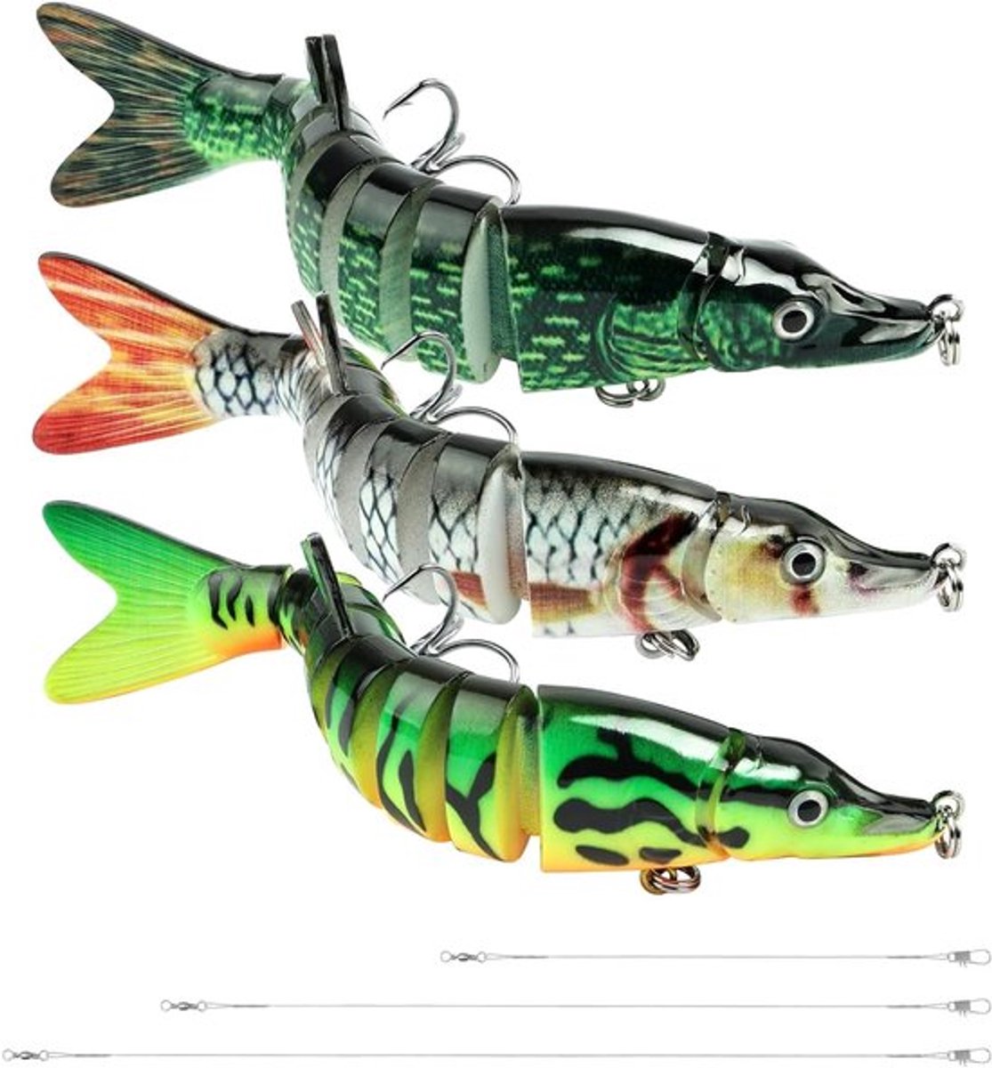 Vissen met 3 Stuks Wobbler Set voor Snoek, Dobbler en Jerkbait - Ideaal voor Zoet en Zout Water, Voor Hobbyisten en Professionals