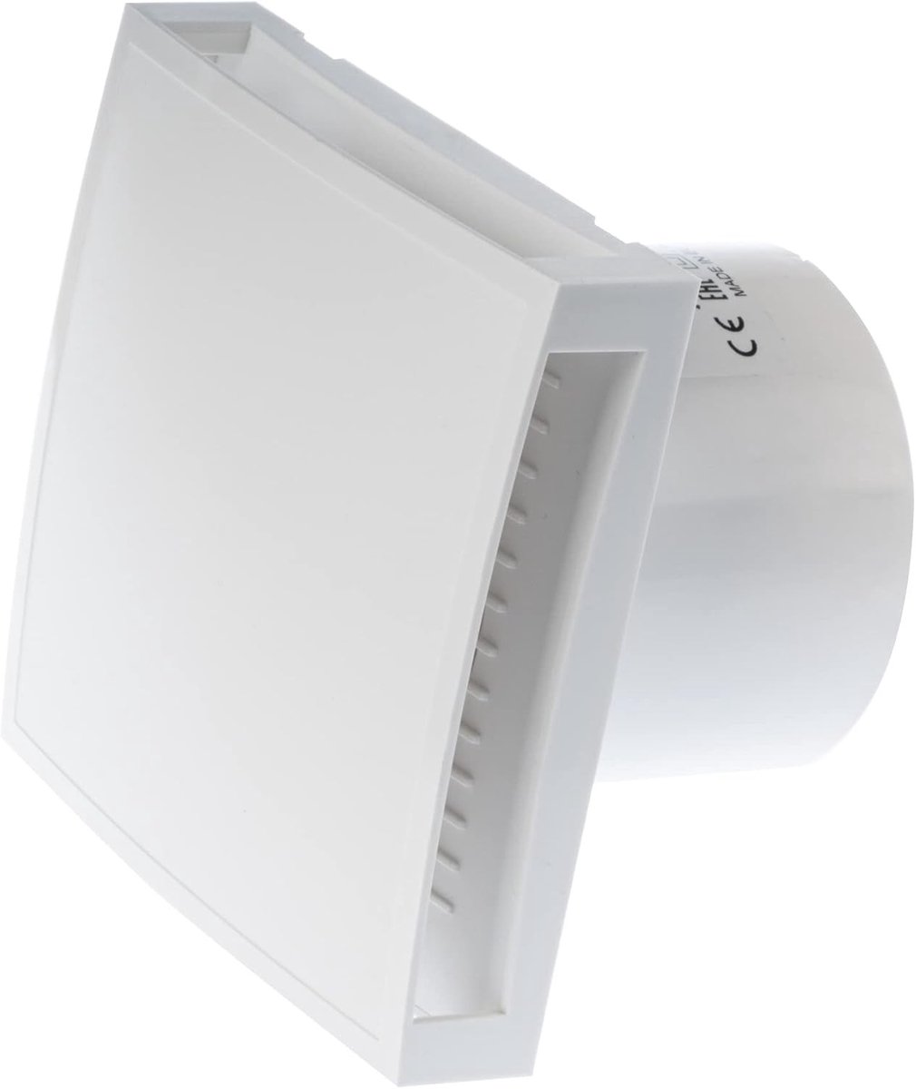 Badkamerventilator - Wit - Ø 100 mm - Kogelgelagerde Elektromotor - Voor Badkamer, Keuken, Toilet