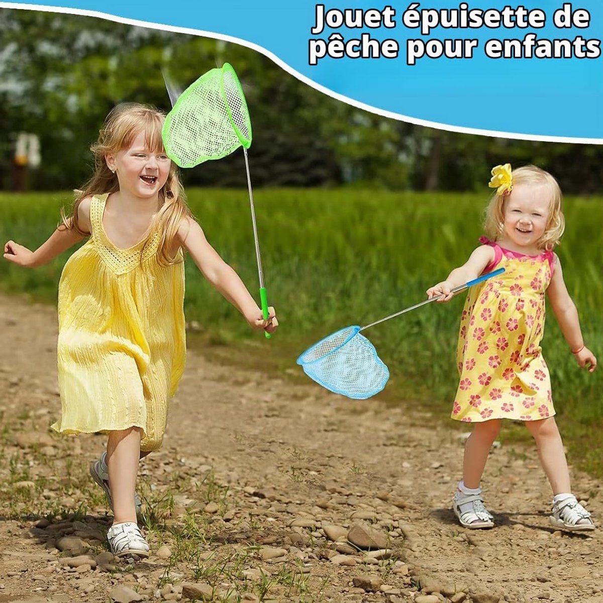 Telescopisch schepnet voor kinderen - 3 Stuks - 37 tot 85 cm - Uitschuifbaar Visnet - Telescoop Schepnet - vlindernet - Vijver Schepnet - Insectennet - Landingsnet - Visnetje/schepnetje/vlindernetje - Zwembad Schepnet - Buiten speelgoed – foto 5