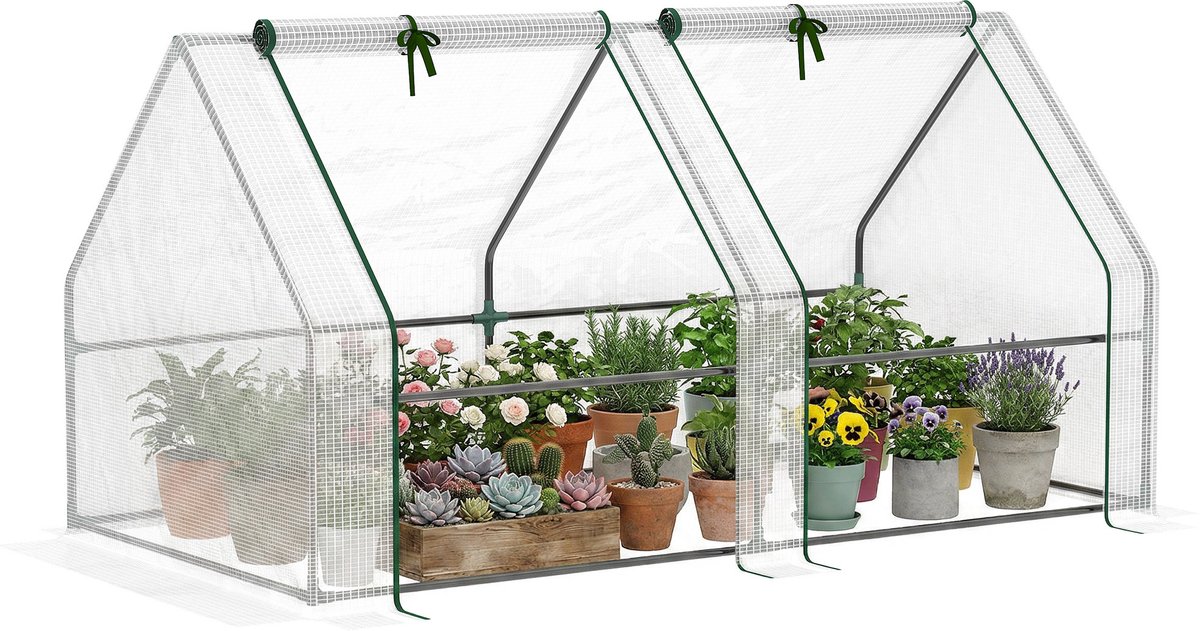 Outsunny Mini Kas - PE - 180x90x90cm - Wit