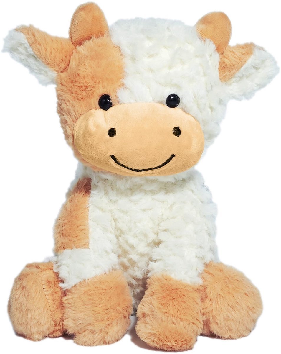 Casalora Pluche Knuffel Koe 20 cm – Zachte Knuffel Klein Formaat – Schattige Knuffel Dier voor Kinderen – Cadeau en Decoratie - Bruinwit