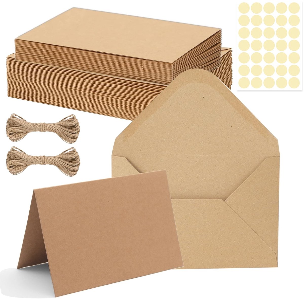 Solidchoice - Set van 30 Lege Kraft Papieren Enveloppen