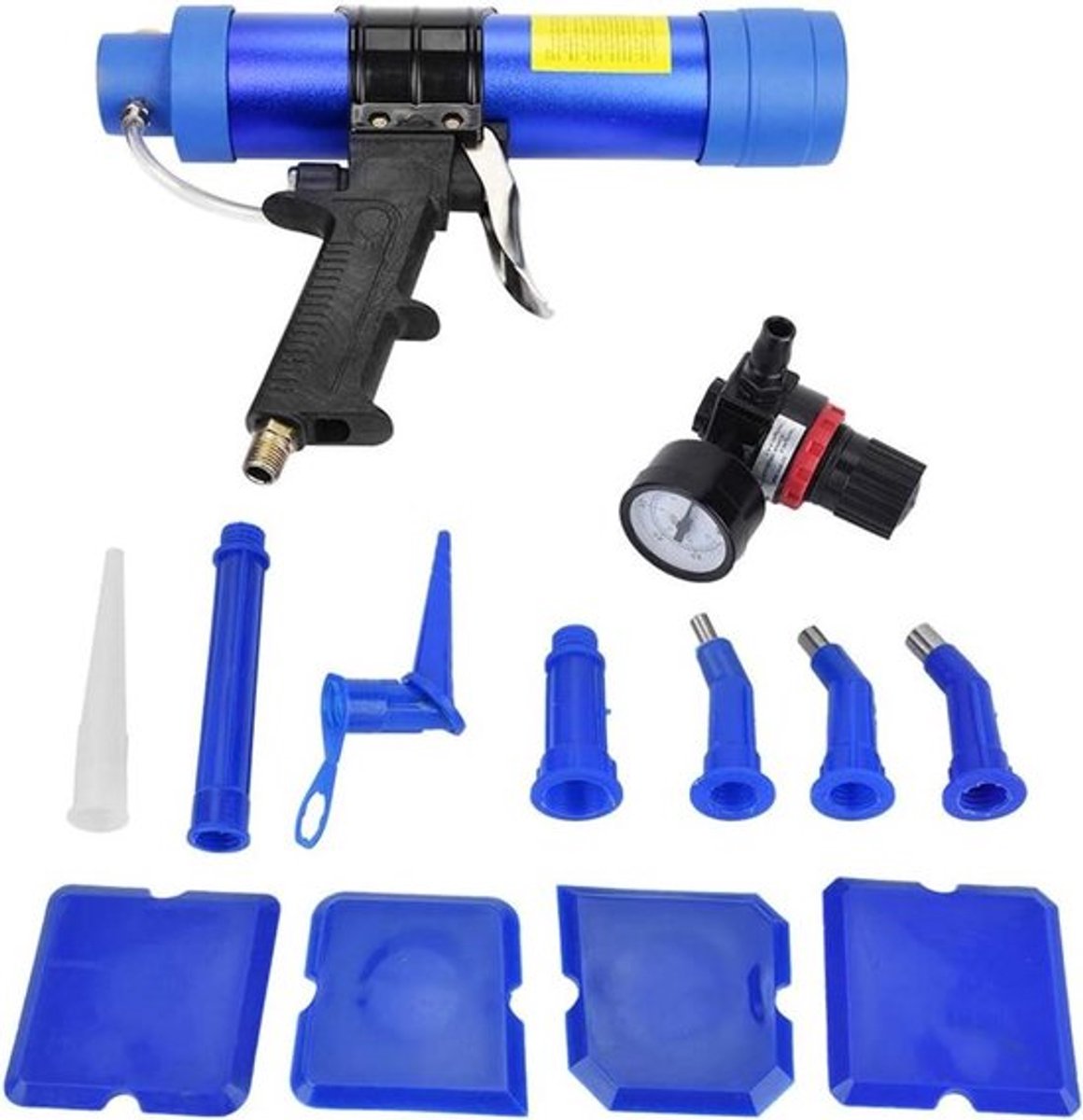 Verstelbaar afdichtpistool voor glaslijm - Pneumatisch kitpistool voor 310 ml cartridge - Luchtafdichtingspistool met verstelbare druk