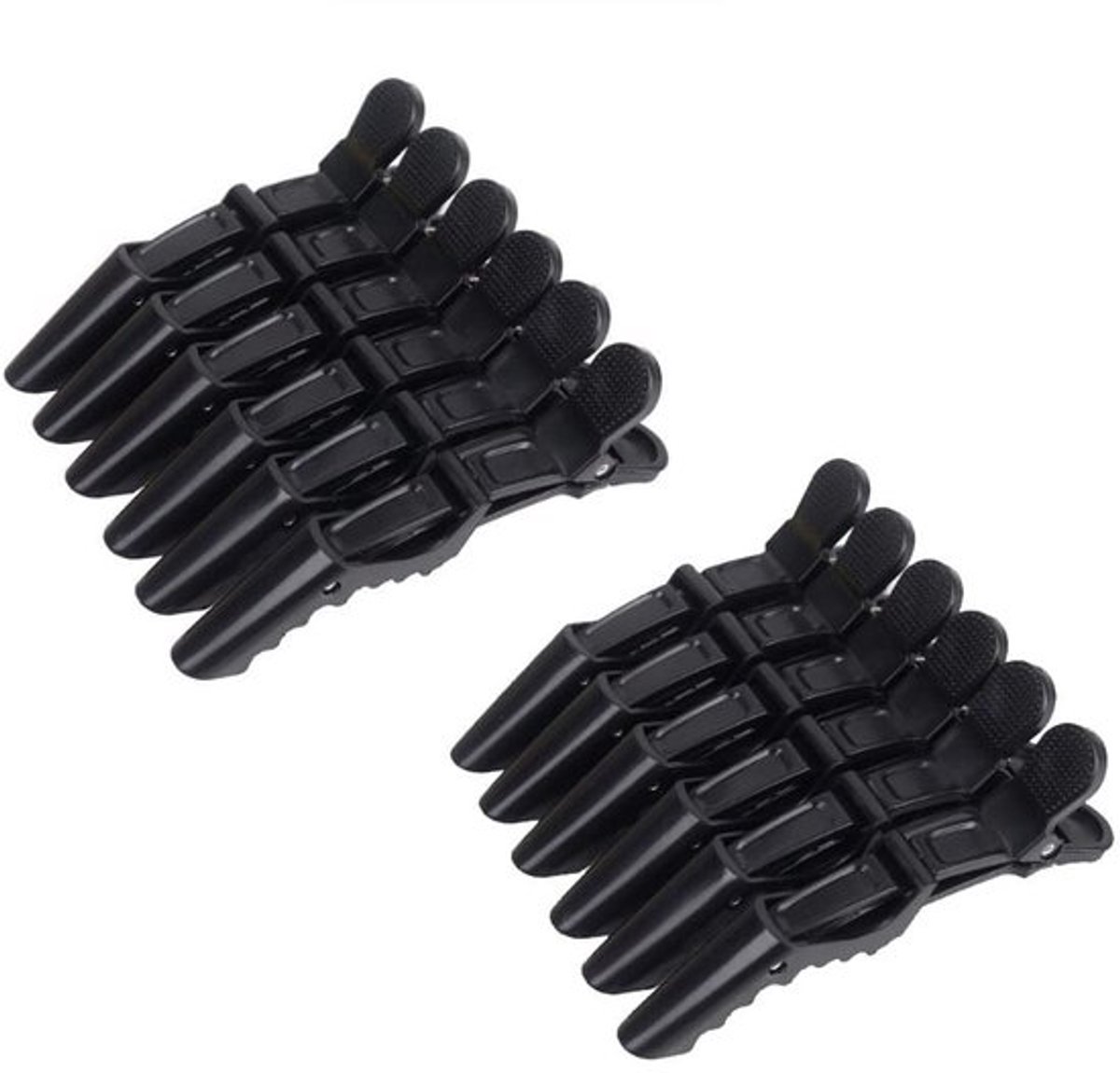 Haarklemmen 12 Stuks - Kappersbenodigdheden - Krokodillentanddesign - Kunststof - Inklapbaar - Geschikt voor Alle Haartypes - Haarclips