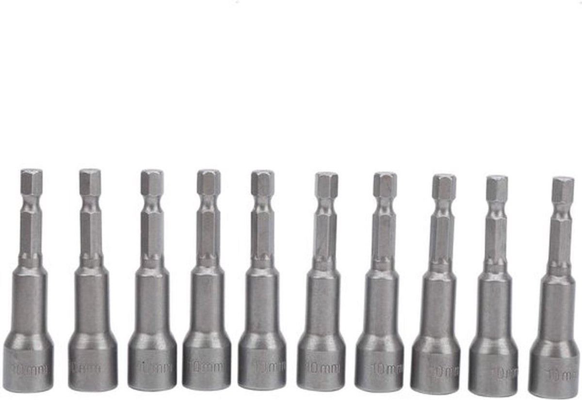 Magnetische Hex Socket Set - 10-delige set - Chrome Vanadium Staal - 10mm - Hoogwaardige kwaliteit - Ideaal voor klussen - Geschikt voor...