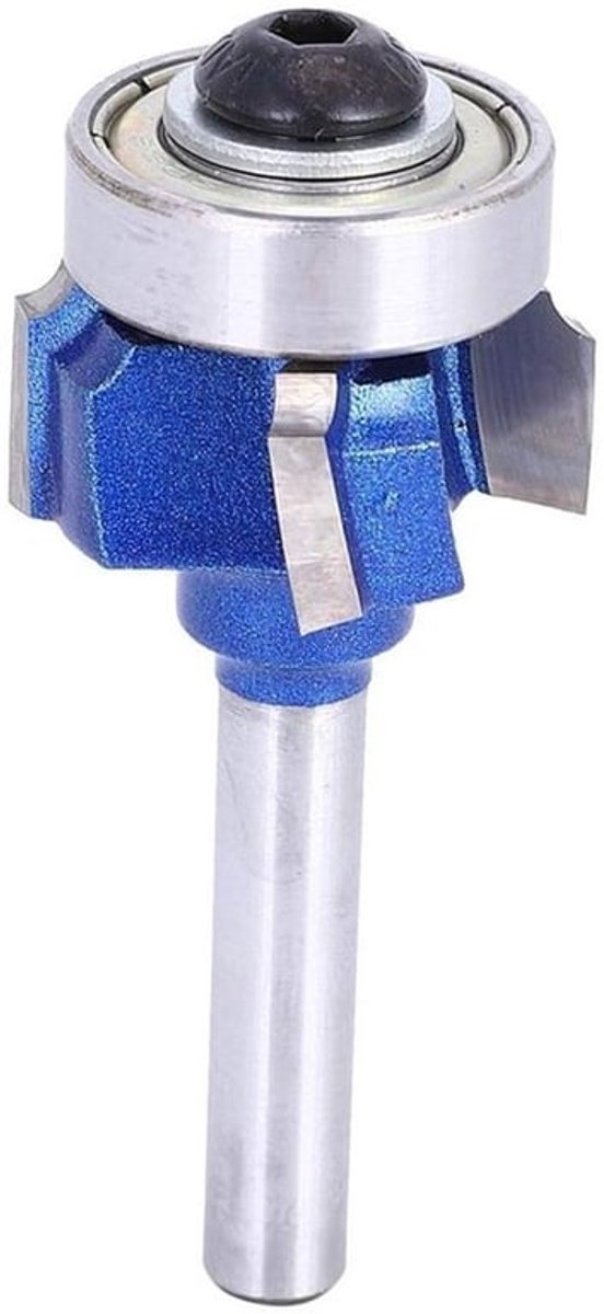 Randsnijder - Elektrische trimmer - 8 mm schacht - Hardmetaal - Geschikt voor afgeronde frees - Ronde frees 4 tanden - Viersnedige kantenstaartsnijder - Zwart met zilverenderror P-list-item