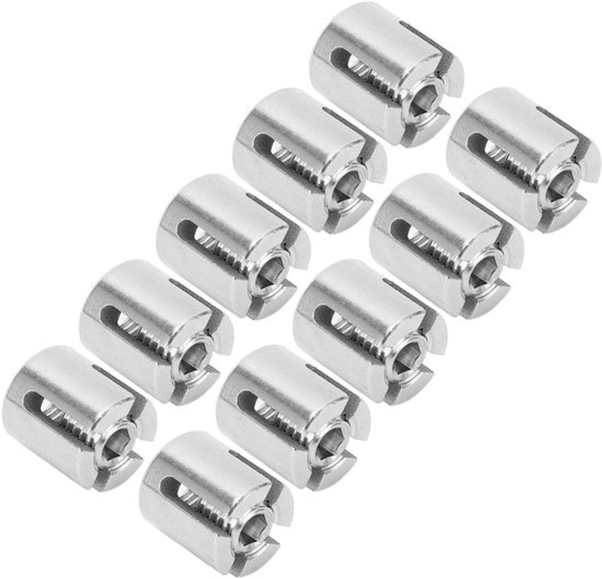 Kabelklem 10 Stuks - Roestvrij Staal - Kruiskabelklem - Klem Sluiting - Voor Indoor Kabel Reling - Hoogwaardige Kwaliteit - Kabelclip