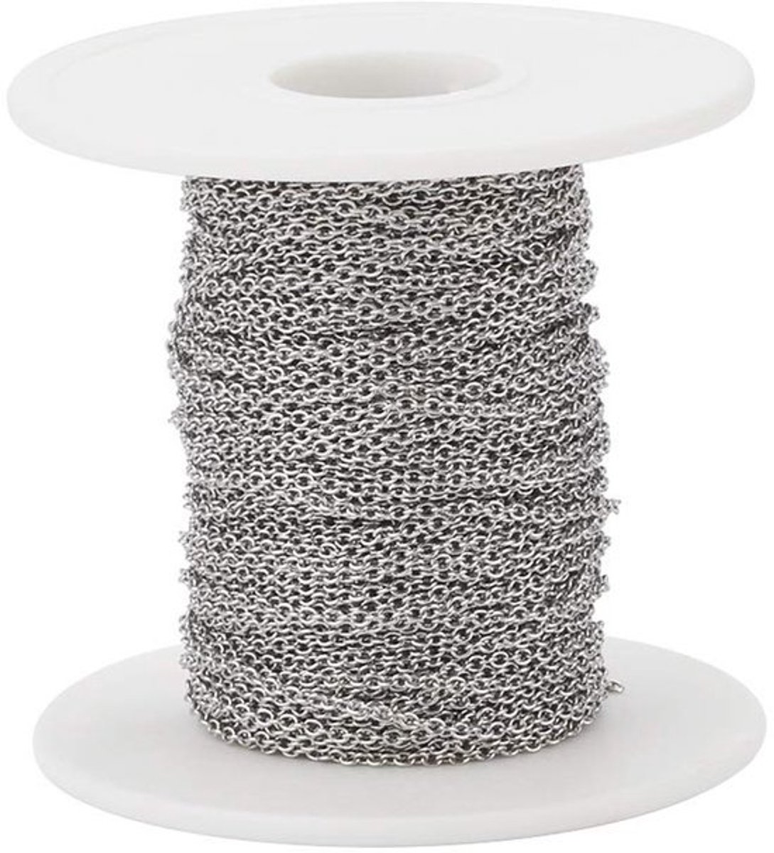 Kettinkje 25 meter - Roestvrij Stalen Ketting - DIY Sieraden - Kettinkje voor Dames/Heren - Lichtgewicht - Schitterend Afwerking - Sieradenketting