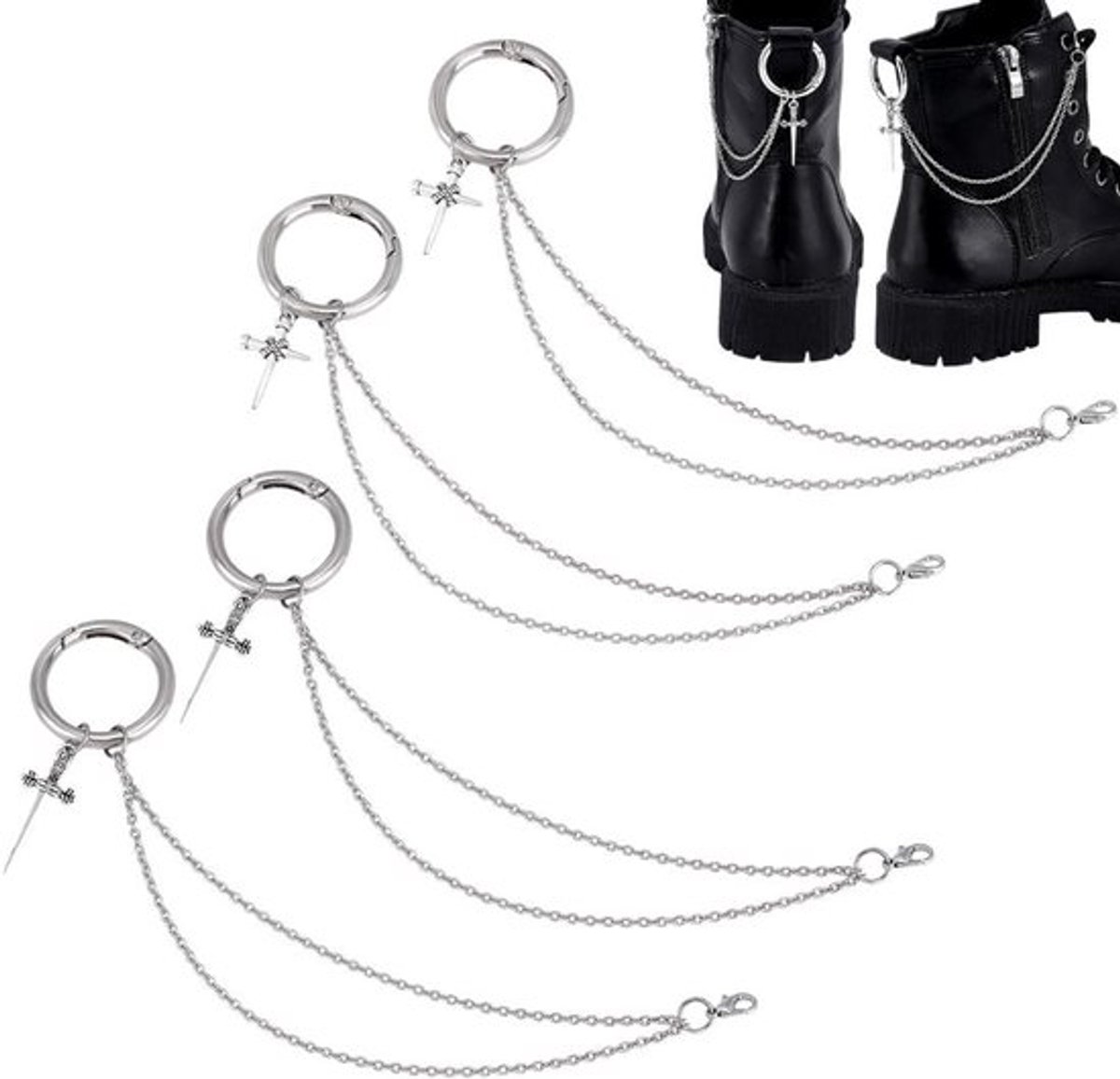 Kettingen voor Kruis Schoen - Accessoires voor Boot - 2 Stijlen - Decoratieve Schoen Charm - Geschikt voor Boot Kettingen Kruis Schoen Charm Kettingen Decoratieve Boot Accessoires.