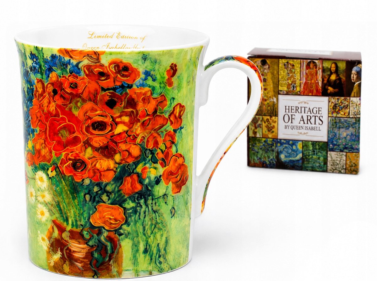 Queen Isabell Van Gogh Makken Porseleinen Mok 300ml met Cadeaubox