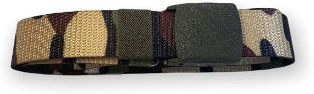 Nylon riem voor mannen en vrouwen, tactische militaire riem met hoge sterkte, snelsluitgesp, riem zonder metaal, Camouflage, Única ajustable