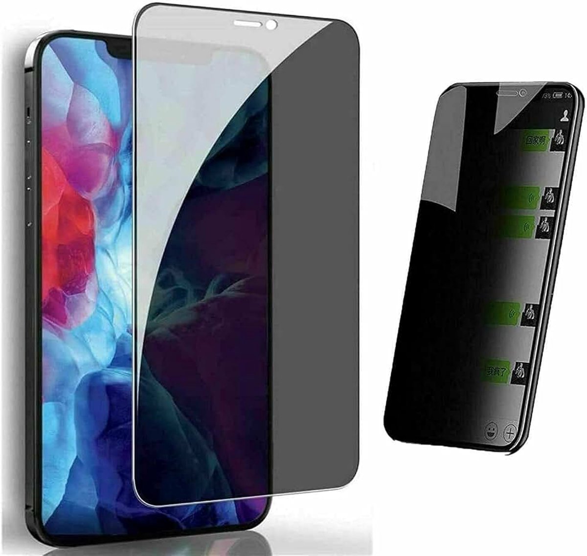 Beschermglas, compatibel met iPhone X/XS / 11 Pro, privacyscherm, anti-privy, keramisch glas, displaybescherming, glas, pantserfolie, beschermfolie