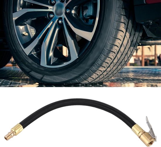 Bandenpomp Adapter - Slang Verlenger - Band Oppompen - 90 Graden Chuck - 300 PSI - Zilver — afbeelding 2