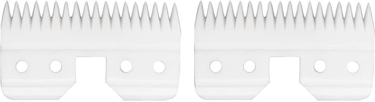 2 Stukken Vervangende Lemmet voor Fast Feed Tondeuses, 18 tanden keramisch bewegend mes, voor huisdieren/mensen, compatibel met Oster AG/A5 Tondeuses(2 Stukken, Wit)