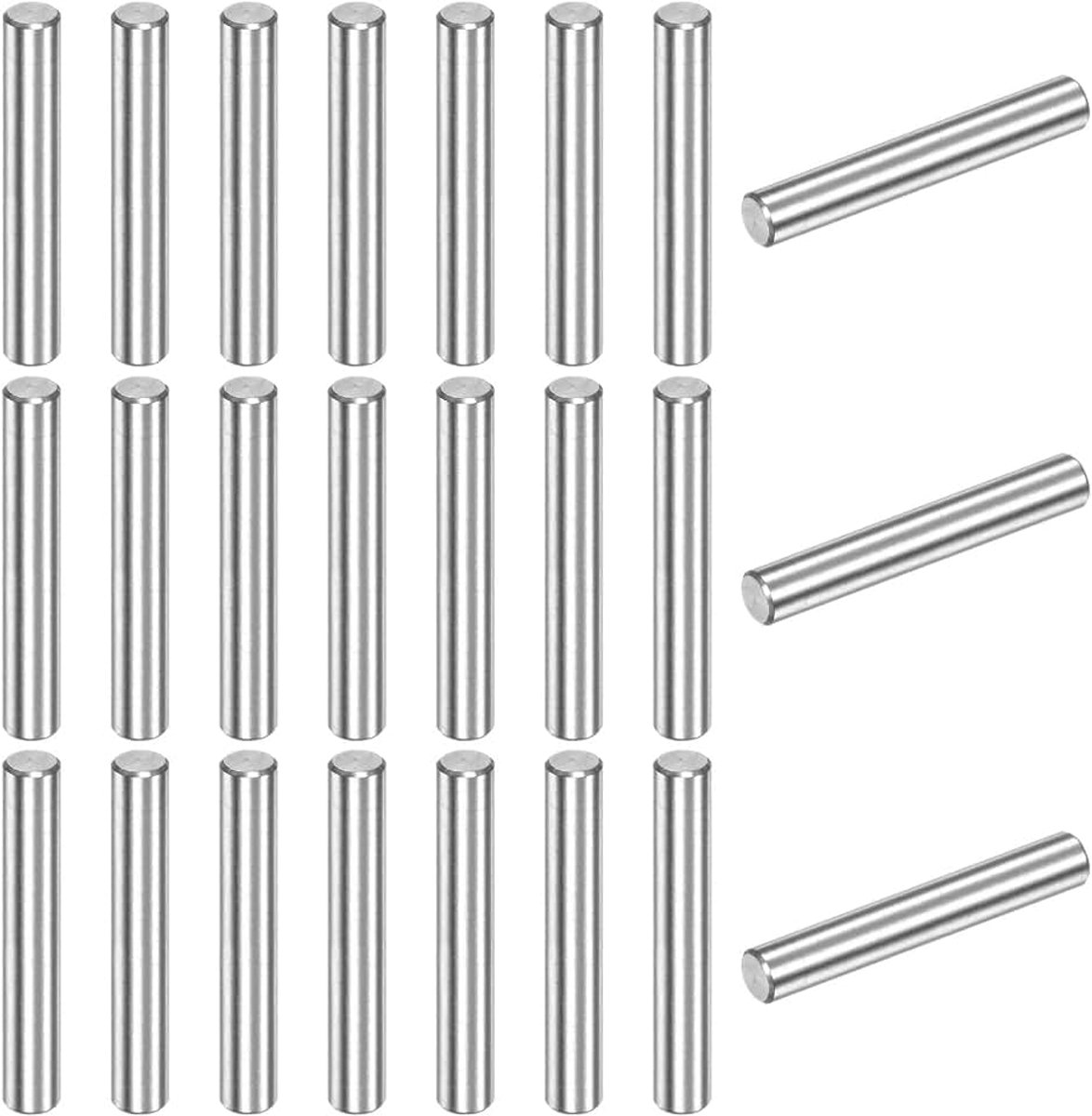 30 stuks 304 roestvrijstalen cilinderstiften, 4 x 25 mm, spanstiften, metalen stiften, bevestigingsstiften, plankstiften, voor meubels, knutselprojecten, rekken
