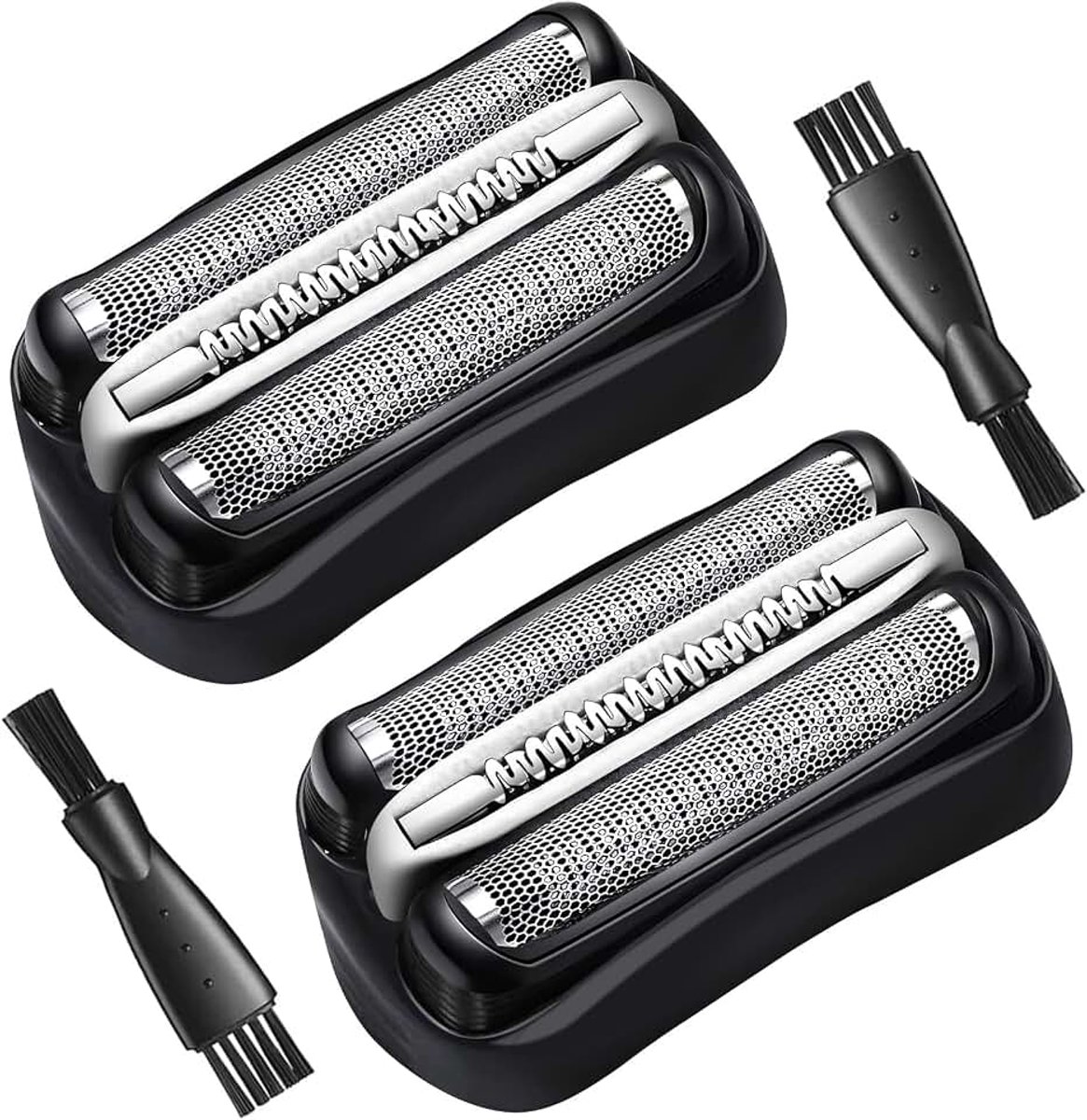 2 stuks scheerkop voor Braun Series 3 32B rooster reservemesjes | URHRHU Scheercassette voor elektrisch scheerapparaat, compatibel met Braun S3 3040S 3000S 3050CC met reinigingsborstel