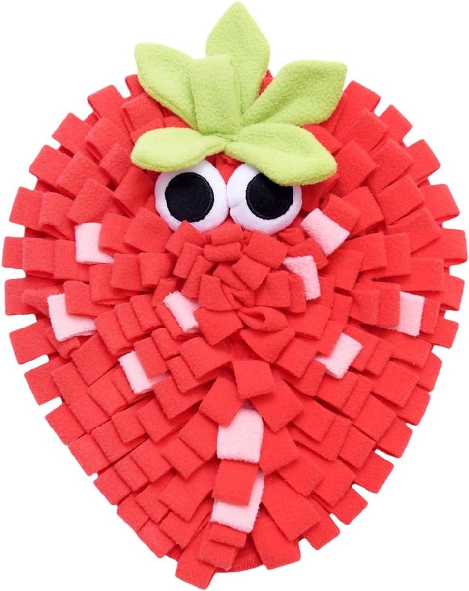 Snuffelmat Hond - Voedingspuzzel Tapijt - Mentale Stimulatie - Machinewasbaar Materiaal - 25 x 20 cm - Rood